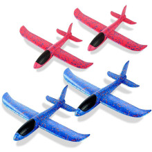 4 Pack Glider Plane Toys, 18.9" Large Throwing Foam Airplane, Dual Flight Mode Flying Toy, The Best Outdoor Sport Toy Gifts for Kids