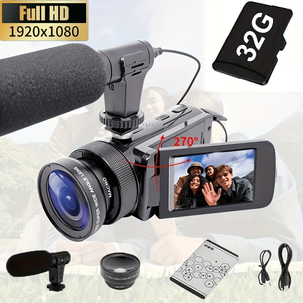 16Mp Digital Camera With 32Gb Card, 16X Zoom, 270 Flip Screen, Hd Video, RechargeableâCompatible With Travel, Camping, Vlogging 9418476631252