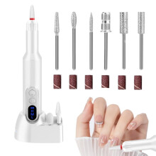 Nail Filer Electric Adjustable Manicure Drill with Three Speed Portable Flexible Manicure Supplies for Shaping Trimming Carving Polishing applied