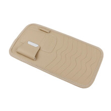Autozonneklep CD-houder met grote capaciteit, gemakkelijk schoon te maken en met meerdere vakjes, slijtvast, beige