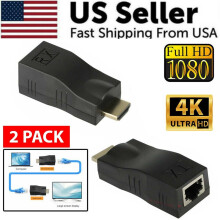Extensor HDMI 4K1080P a RJ45 sobre Cat5e/6, adaptador Ethernet LAN, 2 unidades