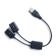 Câble répartiteur USB mâle vers 2 femelles en Y pour ordinateur portable, transfert de données et extension de charge.