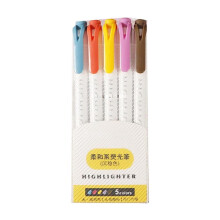 Double-Ended Non-Bleed Highlighter Pens for Note-Taking and Journaling, 5-Color Set with Dual Tips, 10ml Ink Capacity