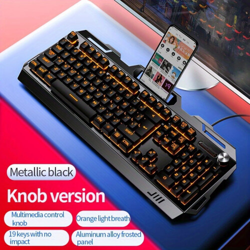 Computer Wired Keyboard, Universal USB Plug-in Illuminated Keyboard for Gaming, Typing, and Office Use, Suitable for Windows