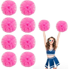 8 PCS Metallic Cheerleading Pom Pom for Team Spirit Sports Dance Cheering Kids Adults-Ring Style