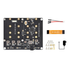 Voor Raspberry Pi 5 PCIe Naar 4-CH M.2 NVMe-Adapterbord Compatibel met 2280/2260/2242/2230 M.2 Harde Schijven EU-Stekker