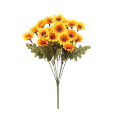 Künstliche Chrysanthemen in Sonnenuntergangsgelb, 12 Stück