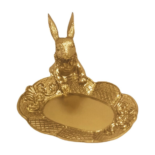 Rabbit ring holder gold jewelry dish 1 piece