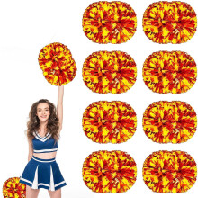 8 PCS Metallic Cheerleading Pom Pom for Team Spirit Sports Dance Cheering Kids Adults