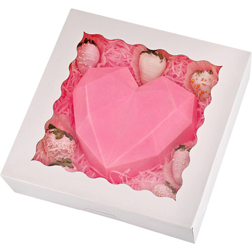 20-Pack Pie Boxes 10" x 10" x 2.5", Cookie Boxes, Bakery Boxes with Window for Muffins, Donuts and Pastries (White)