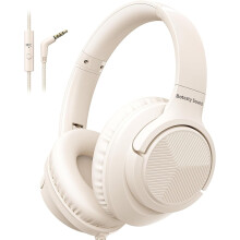 Wired Over-Ear Headphones with Mic, Foldable, 3.5mm Plug, 4.9ft Tangle-Free Cord – Compatible with Tablet, Laptop, MP3/4, School & Airplane Travel