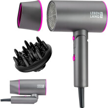 Ionic Hair Dryer, 1875W - Foldable, Portable, Compact, Mini, Travel, Diffuser, Curly Hair