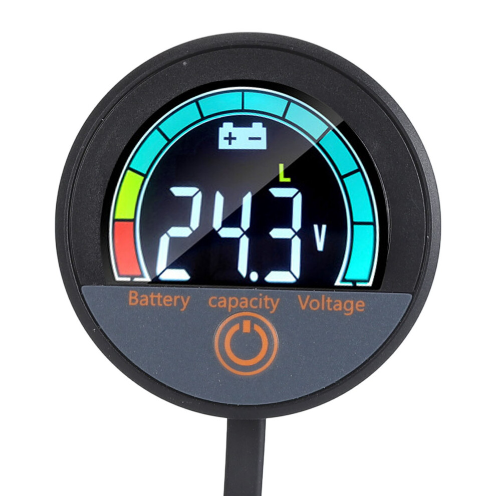 Round Energy Meter Lcd Voltage Monitor Dc8-100V For Motorcycle Bike Car 8791385895184