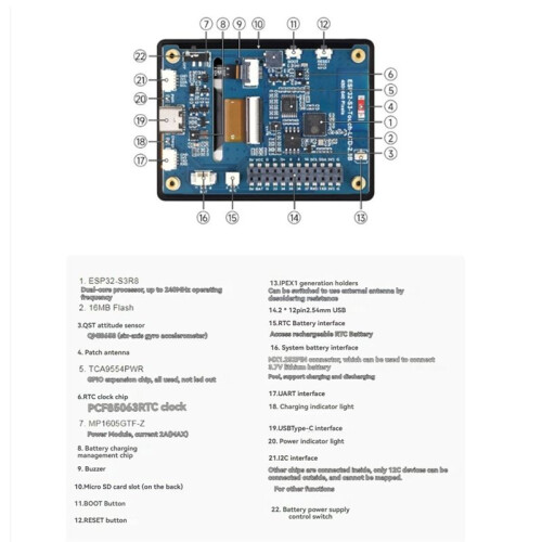 Placa de Desenvolvimento de Tela Capacitiva IPS ESP32-S3 de 2,8 Polegadas com Antena Integrada Suporte para Tela ESP32  WiFi 1