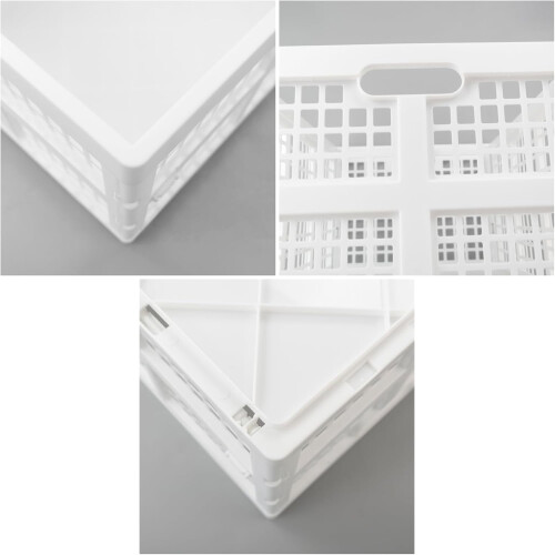 Stapelbar hopfällbar låda i plast, vit, 2-pack 2