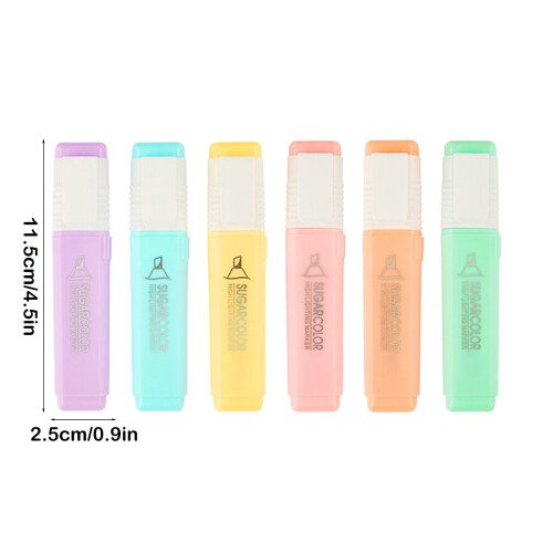Candy Color Thick Tip Highlighter Pen Set – Large Capacity, for Underlining & Doodling, Multicolor Study Accessories | Compatible with Learning 2