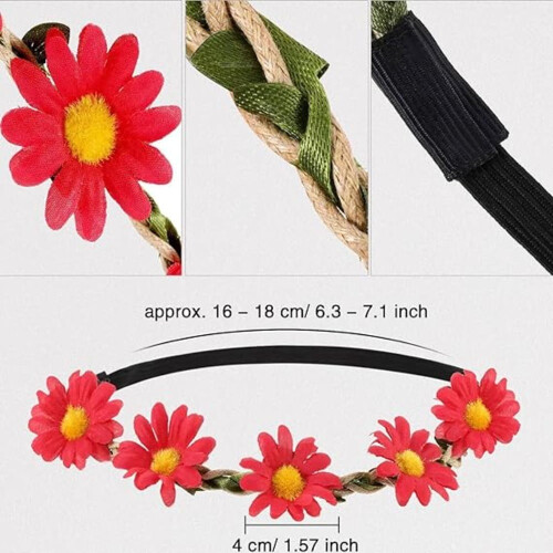 16-teiliges Set mit Gänseblümchen-Haarbändern – Elastisch im Boho-Stil 1