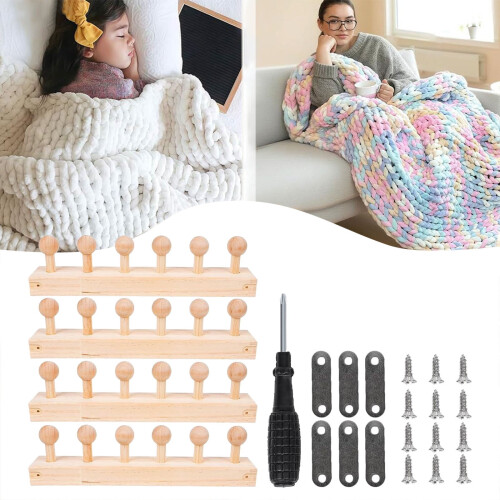 Wooden Loom Frame Kit Adjustable for Yarn Blankets Shawls 2