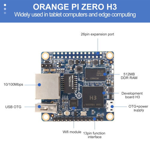 For Orange Pi Zero LTS 512MB H3 Quad-Core Development Board,Open-Source Single Board Computer, Run Android 4.4, Ubuntu 2