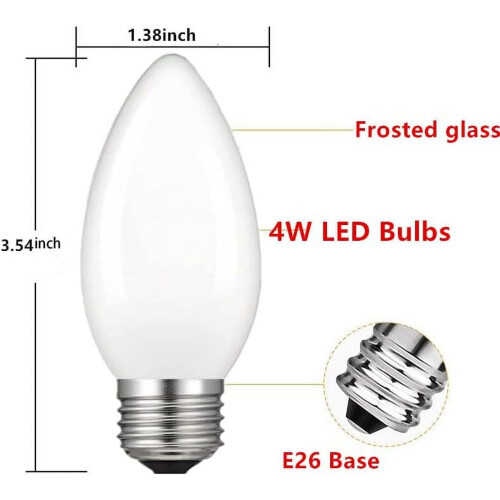 Λαμπτήρες LED B11 με πάγο 4W2700K Θερμό λευκό με δυνατότητα ρύθμισης φωτεινότητας E26 1