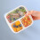Recipient alimentar etanș cu 3 compartimente roz 4