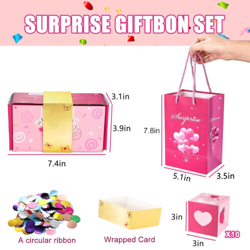 Couple's Confession Red Envelope Up Box Valentine's Day Set Creative Red Envelope Box 2