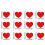 Love Heart Cupcake Toppers Red 12 pcs 3