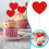 Love Heart Cupcake Toppers Red 36 pcs 7