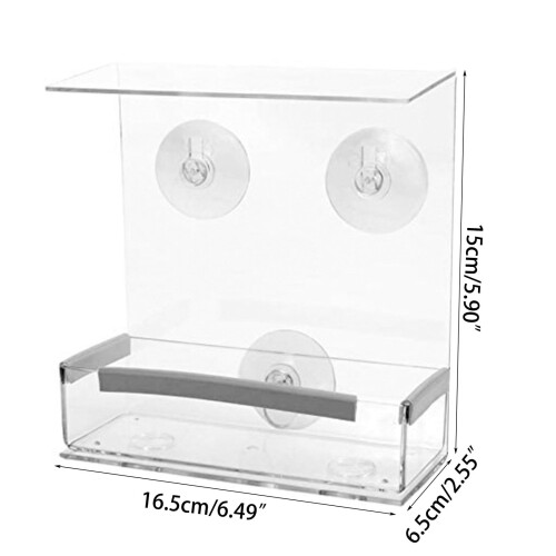 Bird feeder no-mess clear treat dispenser set 2