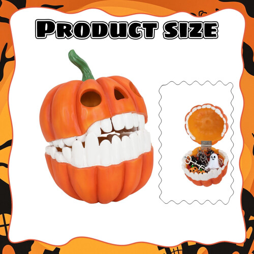 Decoração de abóbora de Halloween em resina com dentes engraçados (1 peça) 1