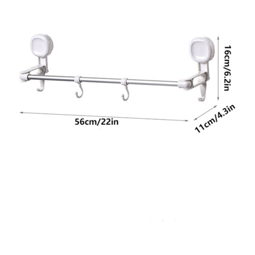 Shower Curtain Rod with Suction Cup Adjustable 1-Pack 2
