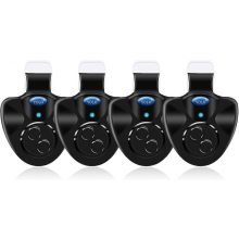 4pcs Black Electronic Led Light Fishing Bite Sound Alarm Bell Clip On Fishing Rod (q)