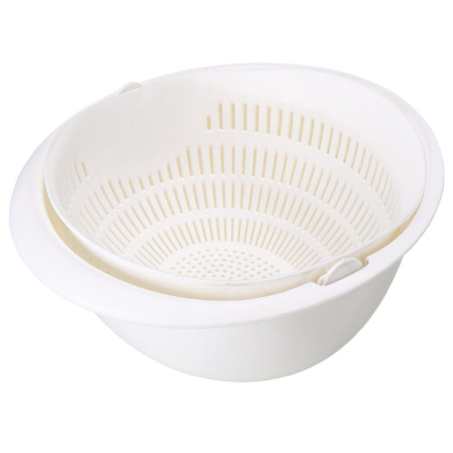 Panier à légumes pliable à double compartiment blanc 1
