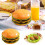 Ceramic Hamburger Plates and Bowls Sets, Novelty Stackable Burger Dinnerware Set 2