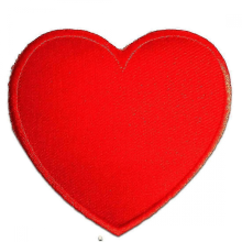Heart Shaped Iron On Patch Adhesive Fabric Applique for Clothing Bags Crafts 2.95'