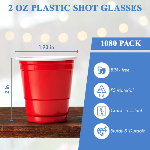 Plastik shotglas 2 oz 1080 stk. 1