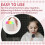 Kids Karaoke Machine, Draagbare -Luidspreker met 2 Draadloze Microfoons Beige-Wit 8