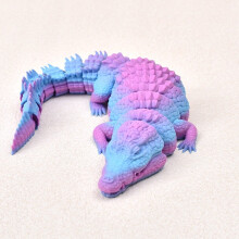 Krokodil figura, 3D nyomtatott, narancssárga, 35 cm, 1 db