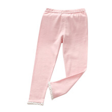 Toddler Baby Girls Solid Color Ruffled Pants Soft Leggings Trousers Cute Casual Outfit for Play and Everyday Wear,Z02 Pink,4-5 Years