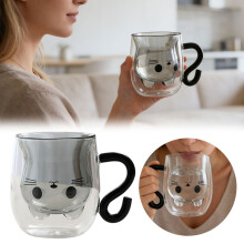 Copo de cerâmica em formato de gato para uso doméstico e na cozinha (1 peça)