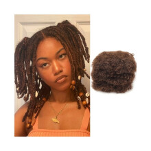 Afro Kinky Human Hair Bundles Brown #4 3 pcs