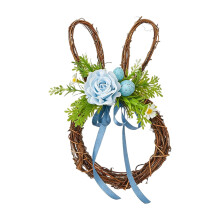 Påskeharekrans med kunstige blomster og egg4,72