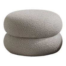 Circle Chair Footstool Grey Round Ottoman 1 pcs