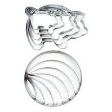 Stainless Steel Concha Cutter & 5-Pc Pig Cookie Cutter Set, 4.3" Mexican Pan Dulce Mold – Compatible with Traditional Baking