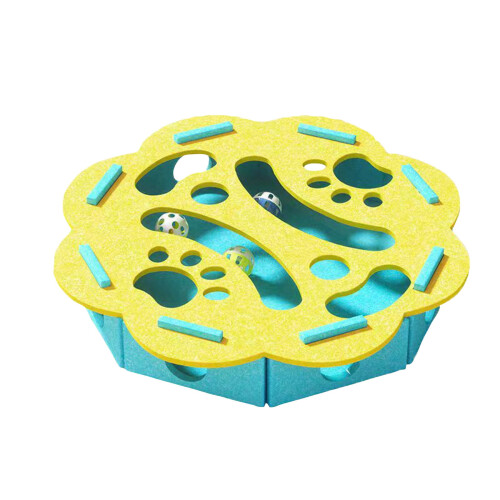 Cat Scratch Puzzle Enrichment Box with 3 Bell Balls and