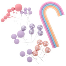 Balloon Cake Decoration Set Assorted Color Plastic and Foam for Parties 28Pcs