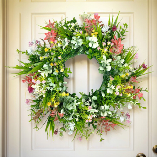 Guirlanda de flores artificiais de 33 cm (13 polegadas) para primavera e verão.
