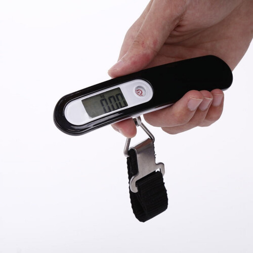 Portable luggage scale with tare function 50 kg black 2