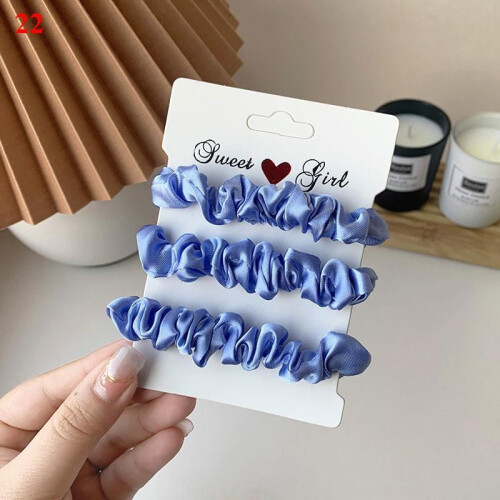 τεμάχια/σετ μεταξωτά σατέν scrunchies γυναικών μονόχρωμα μαλλιά σχοινί κομψό