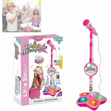 Star Karaoke Machine with LED Lights and Echo Pink